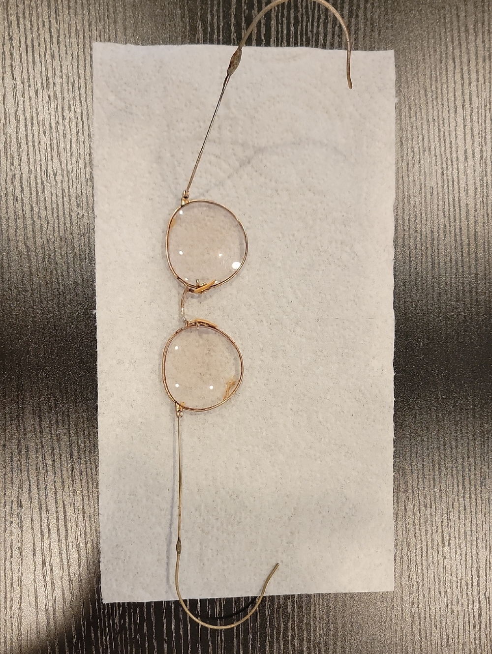 Vintage Ful-Vue Round Wire Rim Glasses 12K GF Cable Temple Bifocal - Picture 5 of 15